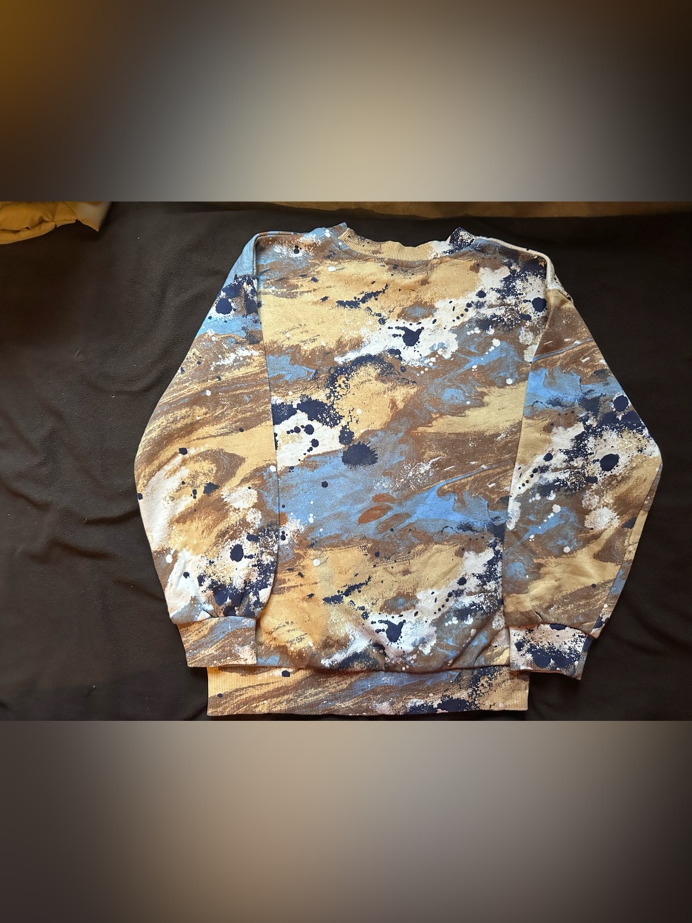 H&M Boys  Abstract Splash-Print Crewneck Sweater - Blue & Brown